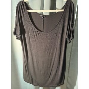Jonathan Martin Womens‎ XL Black Scoop Neck Top Relaxed Casual Versatile